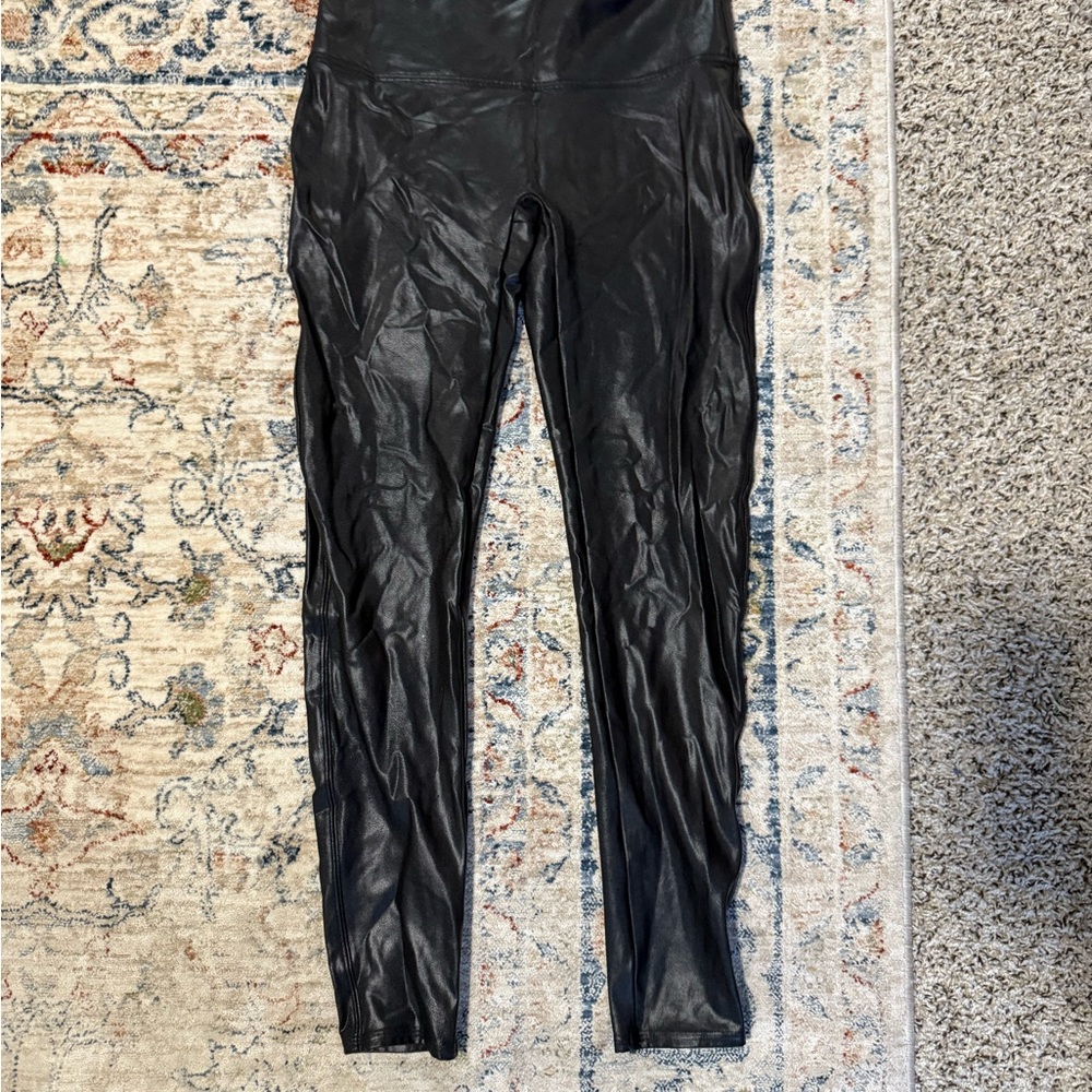 SPANX Black Faux Leather Leggings
